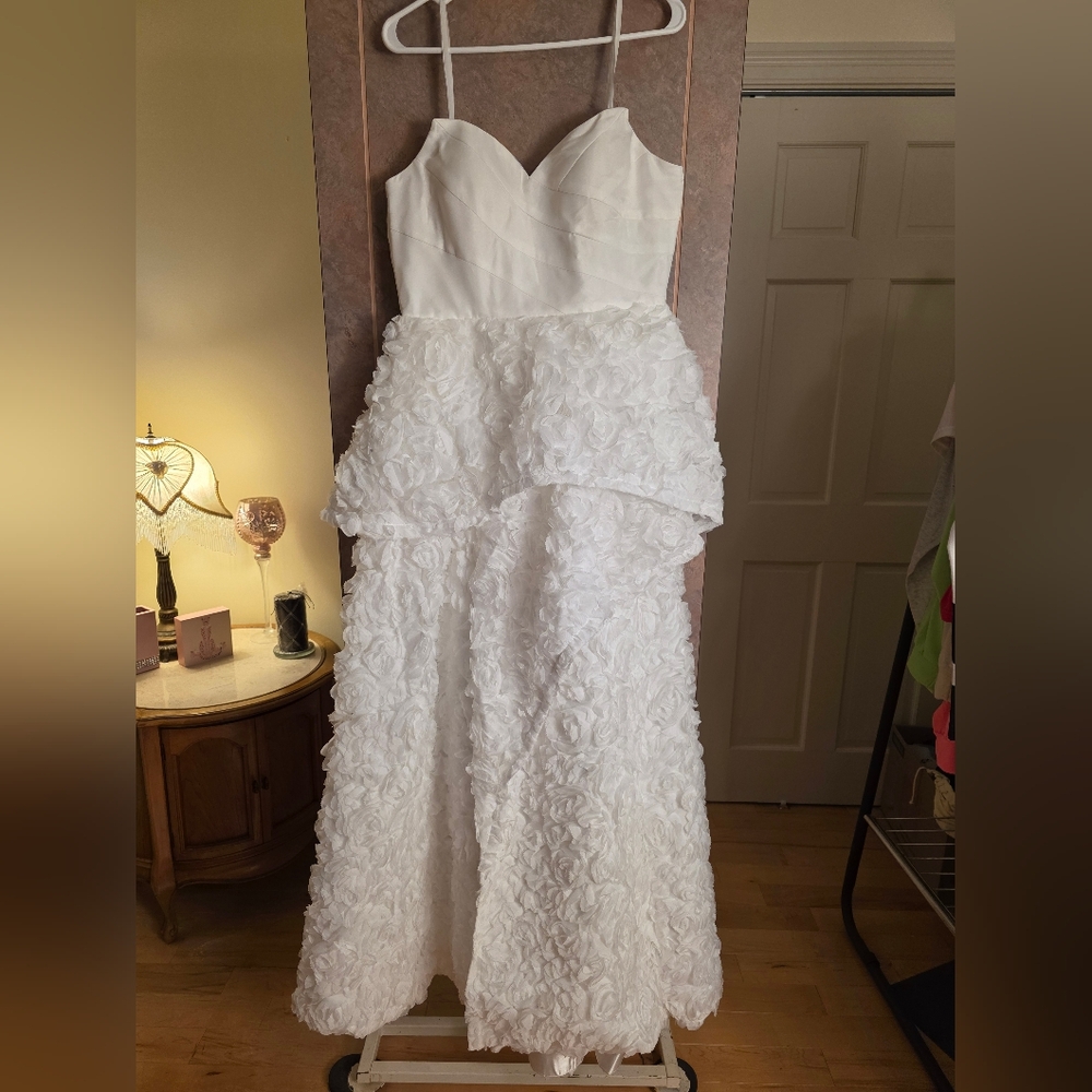 Bariano La Vie En Rose Wedding Dress With 3D Roses. Gorgeous. US Size 10. NWT